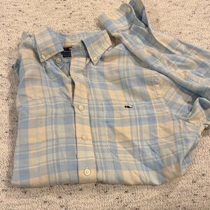 Vineyard Vines Blue and Cream Checkered Shirt